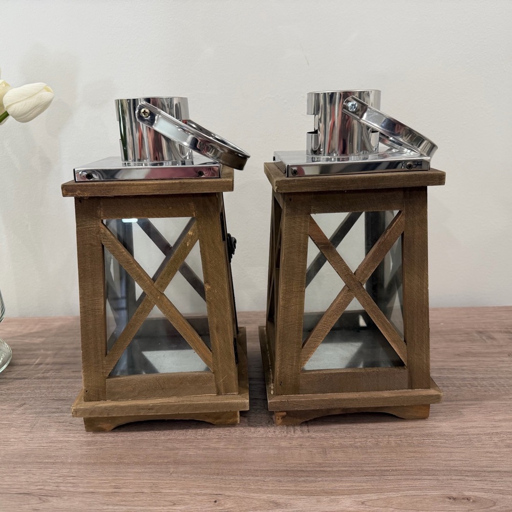 Hobby Lobby Rustic Brown Lantern Set - Picture 5 of 9